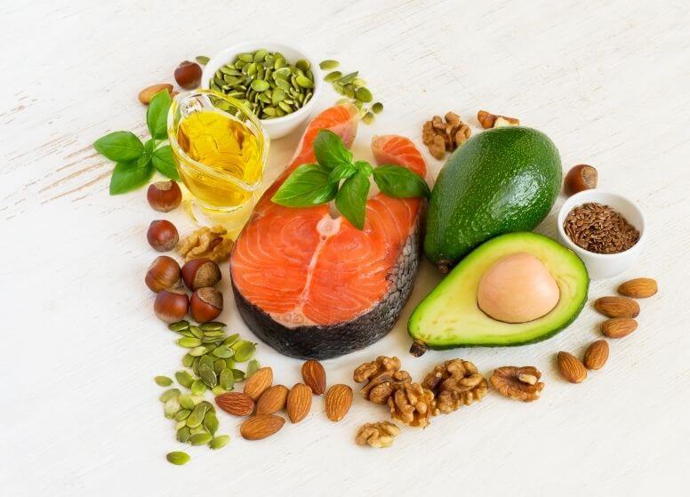 Healthy Fats Avocado Salmon Egg Heart