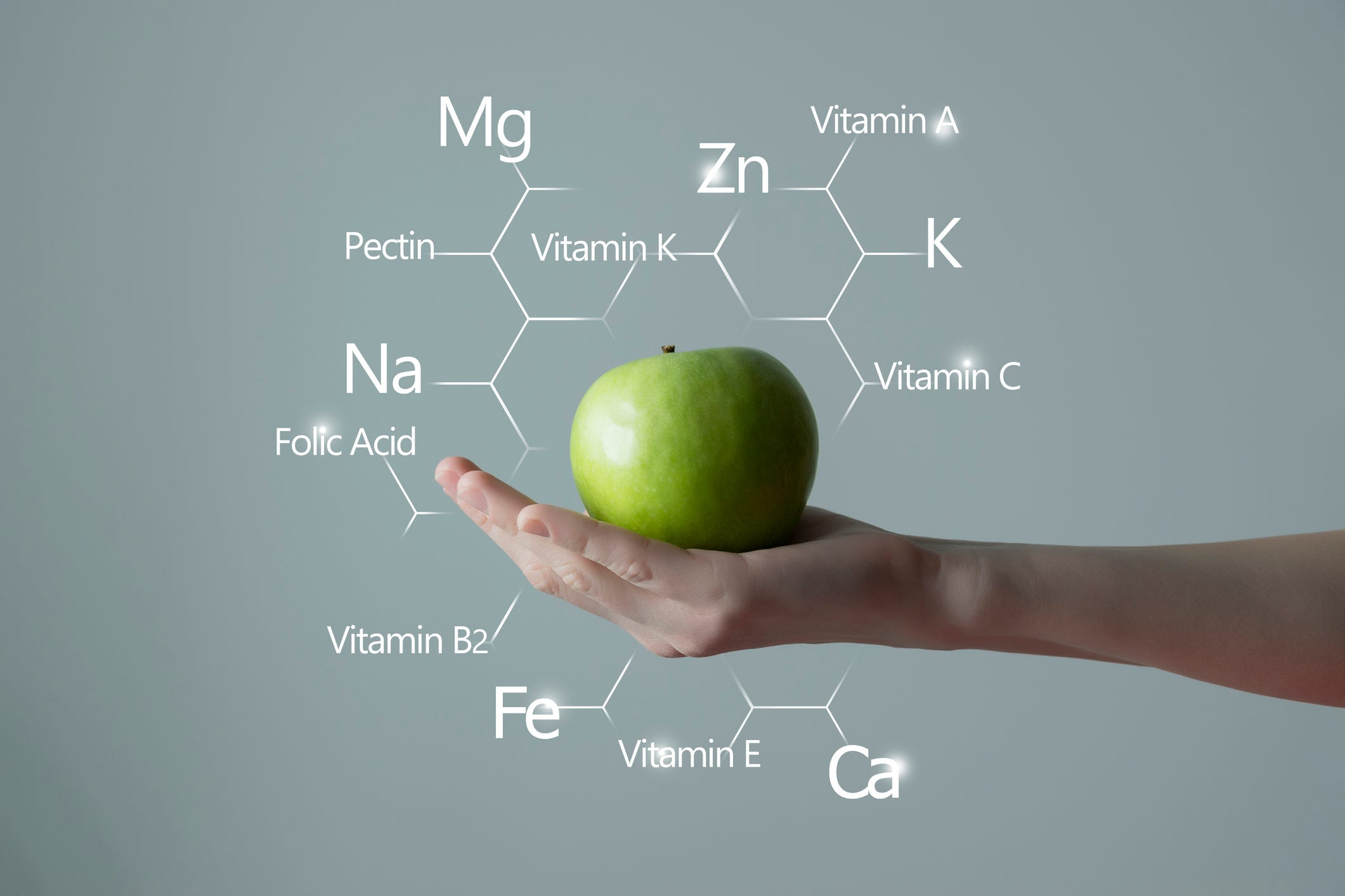 Apple with mineral breakdown